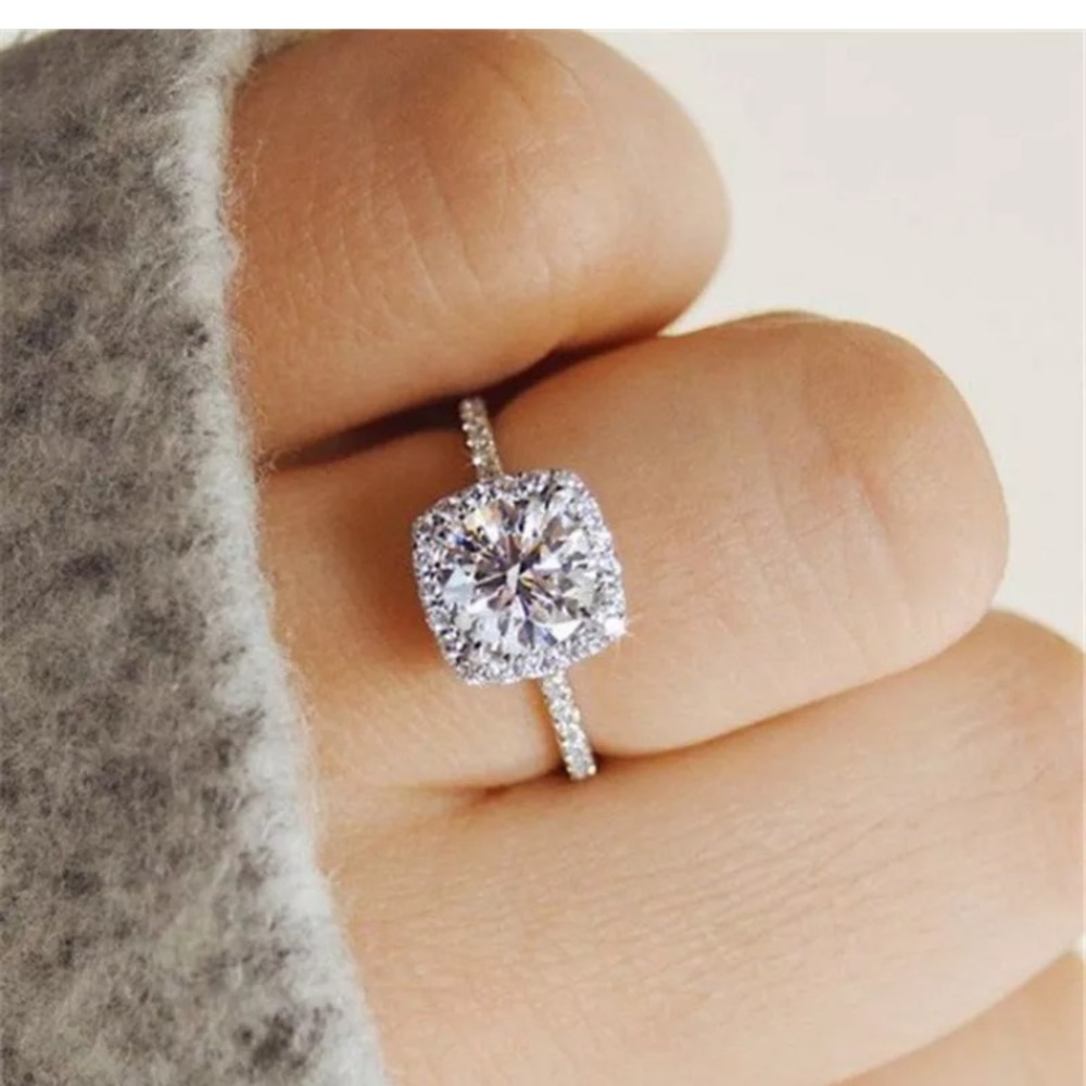 18K White Sapphire 925 Sterling silver Ring - Picture 3 of 5